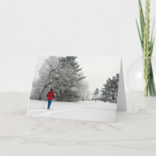 Cartes Pour Fêtes Annuelles Ski de fond le jour du Frosty