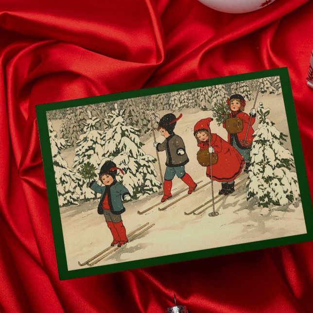 Cartes Pour Fêtes Annuelles Ski de hiver (Créateur téléchargé)