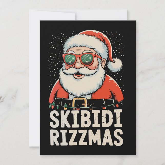 Cartes Pour Fêtes Annuelles Skibidi Rizzmas Père Noël Rizz Noël Xmas Vacances (Devant)