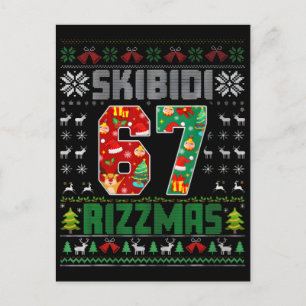 Cartes Pour Fêtes Annuelles Skibidi Six Seven Rizzmas Noël drôle 2025 Mème