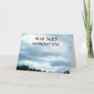 CARTES POUR FÊTES ANNUELLES SKIES BLEUS SANS VOUS-MERCI