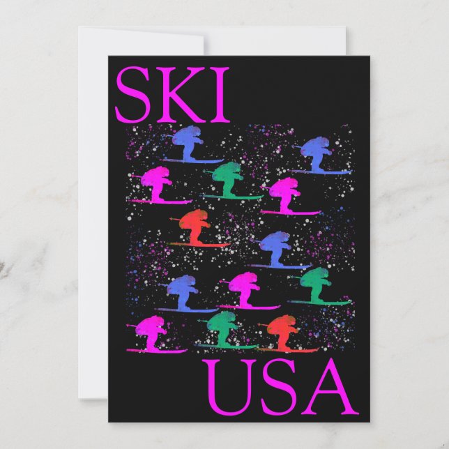 CARTES POUR FÊTES ANNUELLES SKIEUR D'HIVER (Devant)