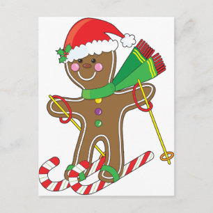 Cartes Pour Fêtes Annuelles Skieur en pain d'épices