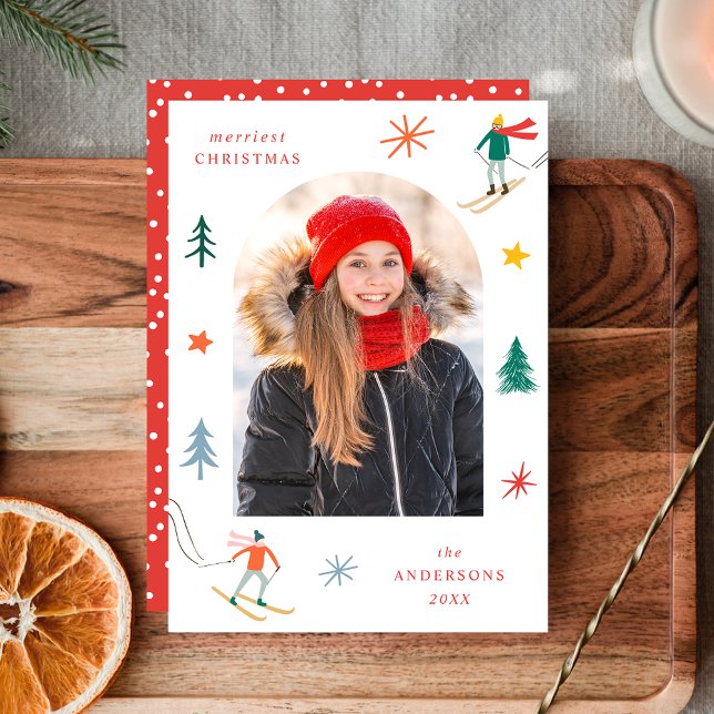 Cartes Pour Fêtes Annuelles Skieurs de fête Photo (Créateur téléchargé)