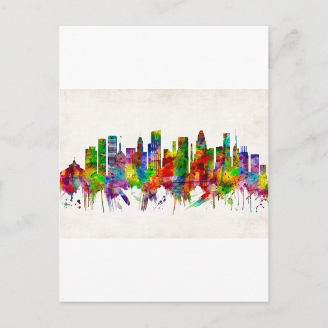 Cartes Pour Fêtes Annuelles Skyline Baltimore Maryland (Devant)