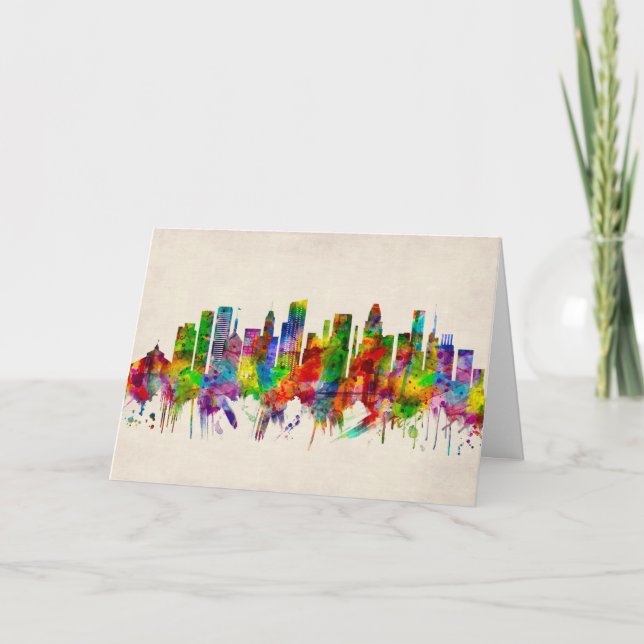 Cartes Pour Fêtes Annuelles Skyline Baltimore Maryland (Devant)