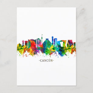 Cartes Pour Fêtes Annuelles Skyline de Cancun Mexique
