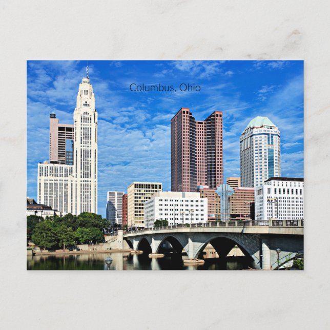 Cartes Pour Fêtes Annuelles Skyline de Columbus, Ohio (Devant)