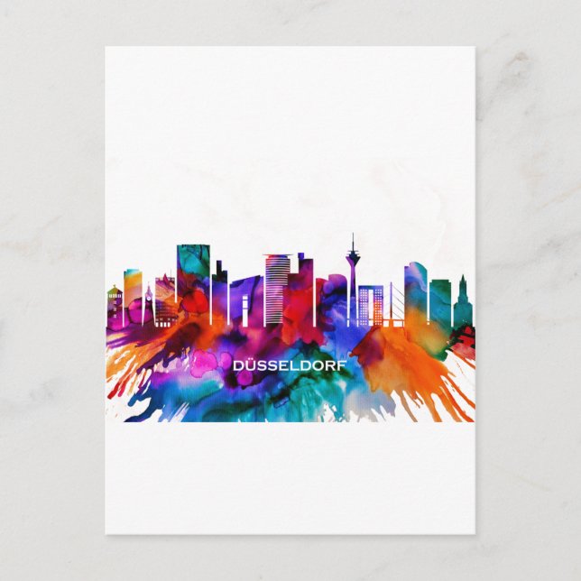 Cartes Pour Fêtes Annuelles Skyline de Dusseldorf (Devant)