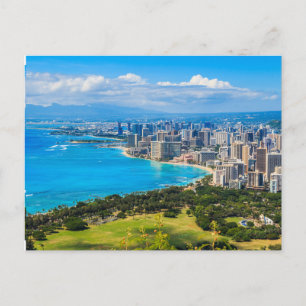 Cartes Pour Fêtes Annuelles Skyline de Honolulu, Hawaii.