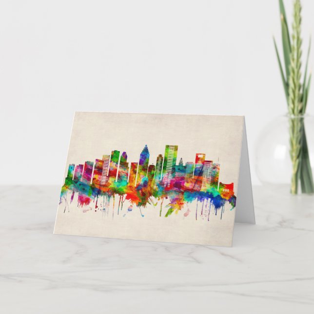 Cartes Pour Fêtes Annuelles Skyline de Houston (Devant)