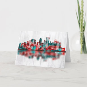 Cartes Pour Fêtes Annuelles Skyline de Houston