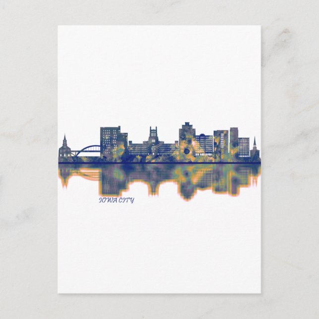 Cartes Pour Fêtes Annuelles Skyline de Iowa (Devant)