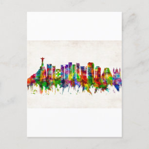 Cartes Pour Fêtes Annuelles Skyline de Rio de Janeiro Brésil