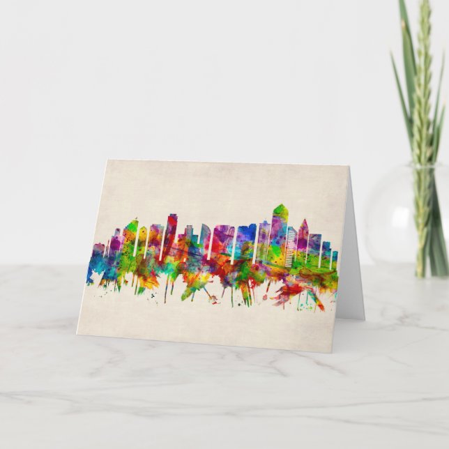 Cartes Pour Fêtes Annuelles Skyline de San Diego en Californie (Devant)