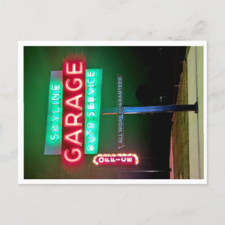 Cartes Pour Fêtes Annuelles Skyline Garage Auto Service Connexion néon
