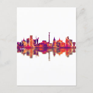 Cartes Pour Fêtes Annuelles Skyline Kiev Ukraine