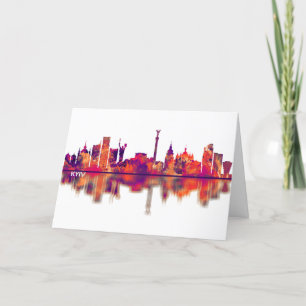 Cartes Pour Fêtes Annuelles Skyline Kiev Ukraine