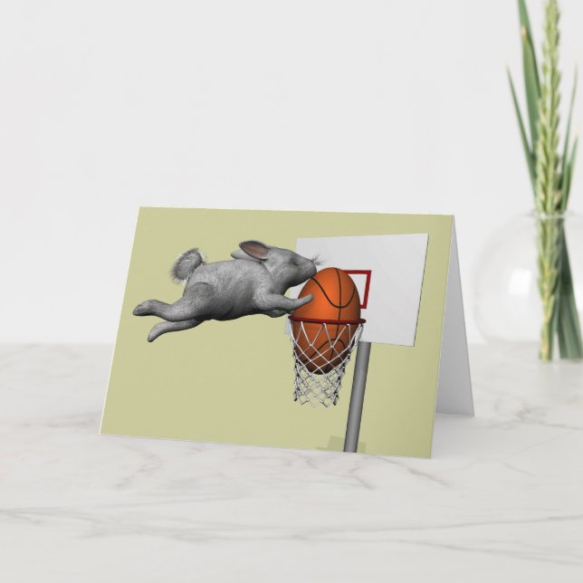 Cartes Pour Fêtes Annuelles Slam Dunk de Bunny de Pâques (Devant)
