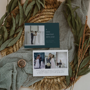 Cartes Pour Fêtes Annuelles Slate Blue Mariage Nouvel An Élégant Mariage