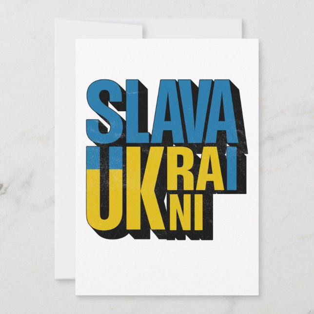 Cartes Pour Fêtes Annuelles Slava Ukraini Graphisme, La Fierté Ukrainienne Des (Devant)
