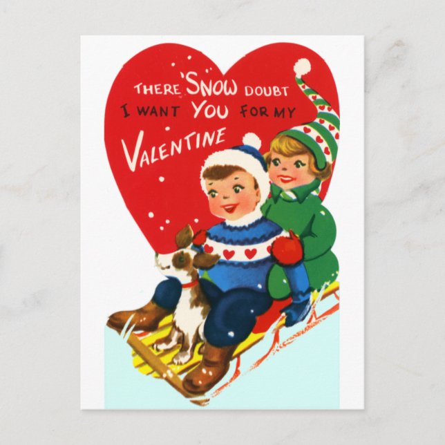 Cartes Pour Fêtes Annuelles Sleddin' Valentine (Devant)