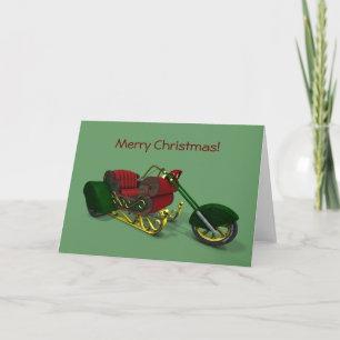 Cartes Pour Fêtes Annuelles Sledge à moteur Santa Claus