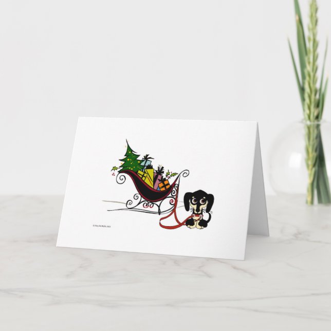 Cartes Pour Fêtes Annuelles Sleigh (Devant)