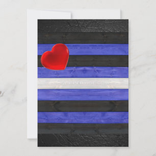 Cartes Pour Fêtes Annuelles SlipperyJoe's cuir drapeau orgueil noir bleu royal
