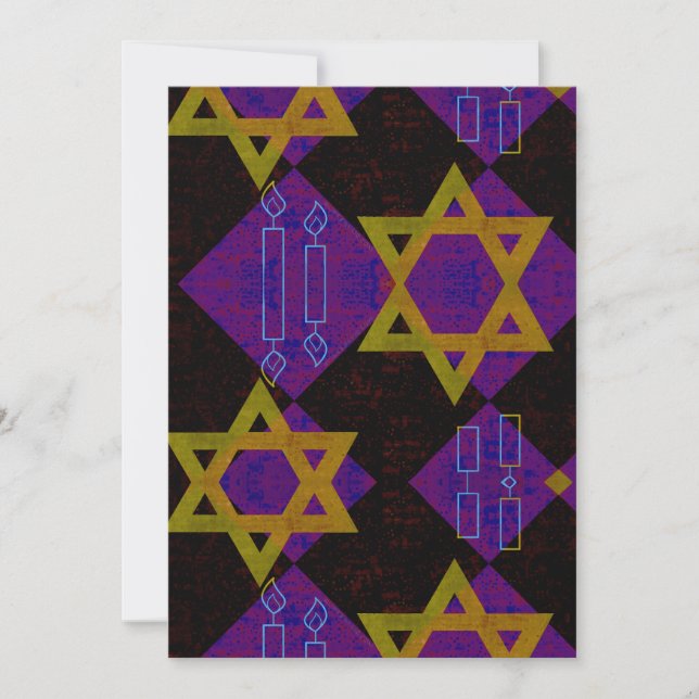 Cartes Pour Fêtes Annuelles SlipperyJoe's Happy Hanoukka Star de David menorah (Devant)