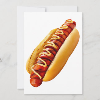 Cartes Pour Fêtes Annuelles SlipperyJoe's hot dog niché doucement pain jaune v