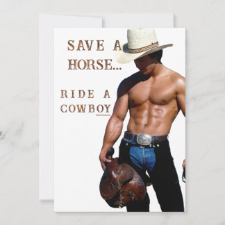Cartes Pour Fêtes Annuelles SlipperyJoe's save horse ride paille cowboy casque