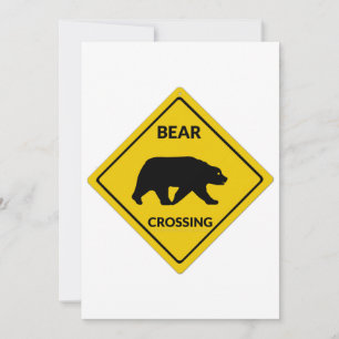 Cartes Pour Fêtes Annuelles SlipperySignal de passage de l'ours de Joe silhoue
