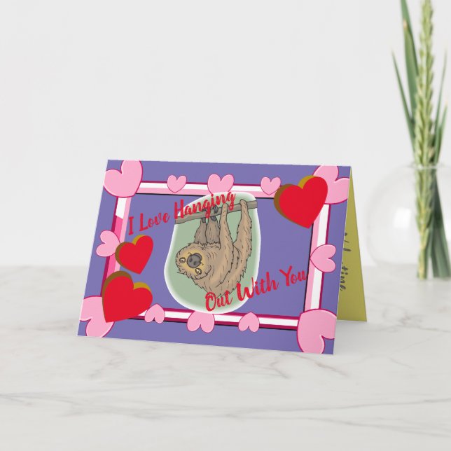 Cartes Pour Fêtes Annuelles Sloth Valentine (Devant)
