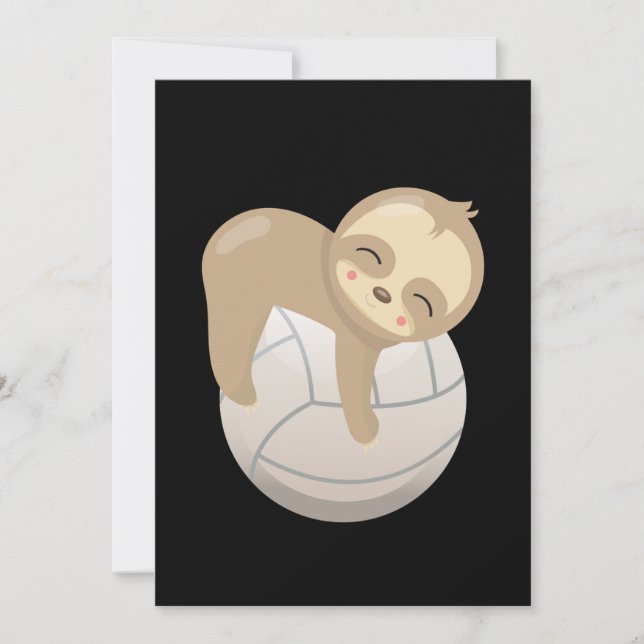 Cartes Pour Fêtes Annuelles Sloth Volleyball mignon animal amoureux cadeau lon (Devant)