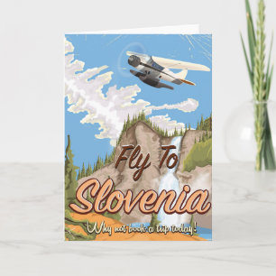 Cartes Pour Fêtes Annuelles Slovénie affiche de voyage de style Vintage