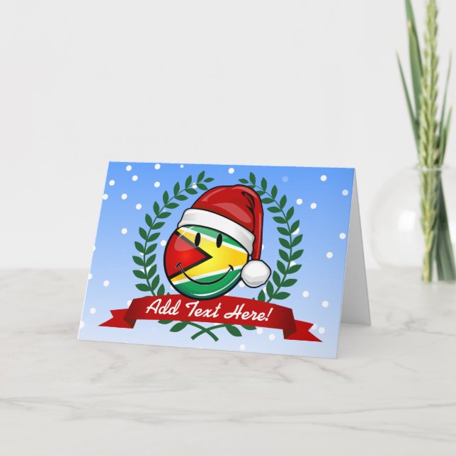 Cartes Pour Fêtes Annuelles Smiling Guyana Flag Christmas Style (Devant)