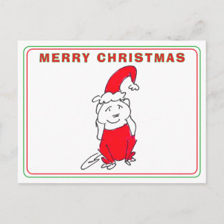 Cartes Pour Fêtes Annuelles Smiling Red Christmas Outfit Dog Cartoon Christmas