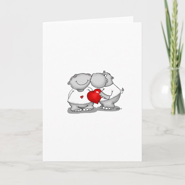 Cartes Pour Fêtes Annuelles Smooch - Hippo Kiss Valentin (Devant)