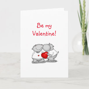 Cartes Pour Fêtes Annuelles Smooch - Hippo Kiss Valentine's Day