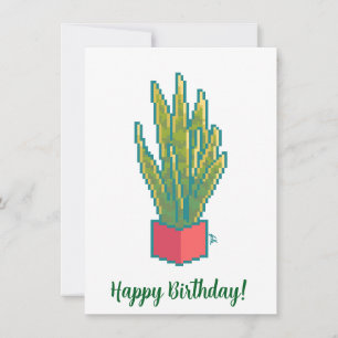 Cartes Pour Fêtes Annuelles Snake plant, joyeux anniversaire pixelart, Pixel A