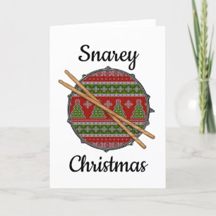 Cartes Pour Fêtes Annuelles Snare Drum Drumsticks Musicien Drummer Noël H