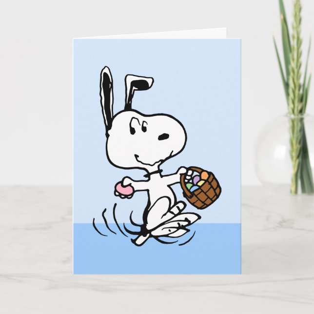 Cartes Pour Fêtes Annuelles Snoopy Le Beagle de Pâques (Devant)