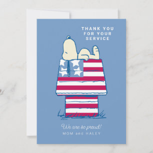 Cartes Pour Fêtes Annuelles Snoopy Patriotic   MERCI
