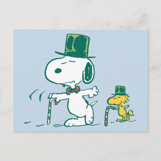 Cartes Pour Fêtes Annuelles Snoopy Top Chapeau Pepperment Candy (Devant)