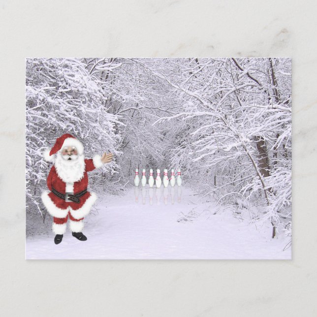 Cartes Pour Fêtes Annuelles Snow bowling (Devant)