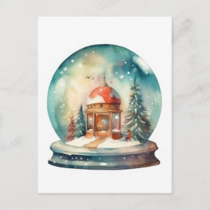 Cartes Pour Fêtes Annuelles Snow Globe