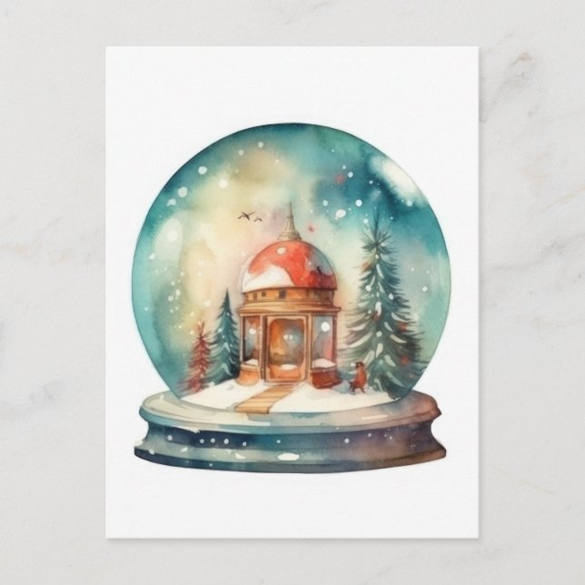 Cartes Pour Fêtes Annuelles Snow Globe (Devant)