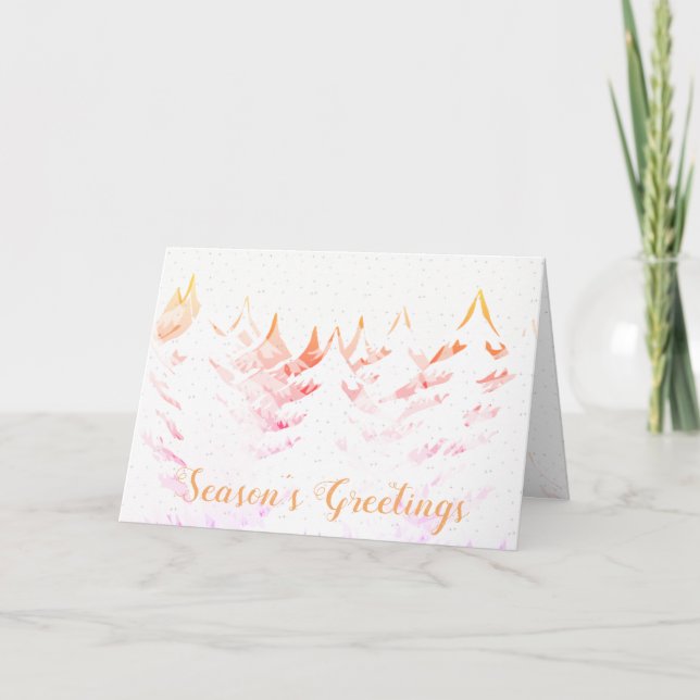 Cartes Pour Fêtes Annuelles Snow Laden Trees Joyeuses Fêtes Noël blanc (Devant)