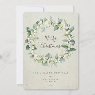 Cartes Pour Fêtes Annuelles Snowberry + Eucalyptus Serre de Noël non photo